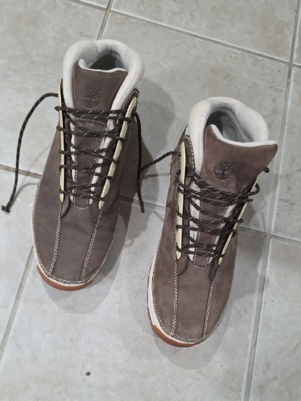 Timberland Men's Taupe Suede Lace-Up Outdoor Boots, Size 10M - Genuine leather